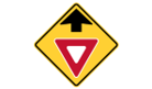 Yield Ahead Symbol w/Arrow,Yield (Red Ink/White Reflective), (Wb-1A)