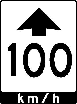 Roll Up Sign 36x48 White PP 100 km/h w/Vertical Arrow