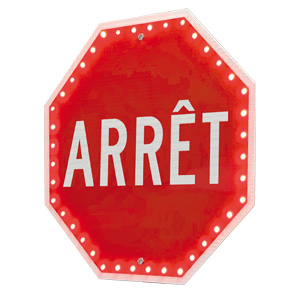 Panneau ARRÊT ultra-mince 30" solaire 10W