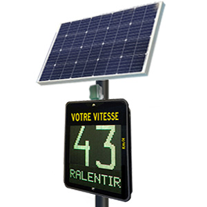 Ensemble Afficheur de vitesse Kamelion Texto - solaire 100W VOTRE VITESSE, KM/H