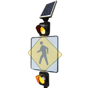 Ensemble Clignotant Ambre 8" solaire double - 24/7