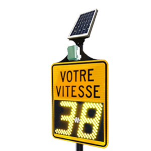 Afficheur de vitesse THIN-12 avec unité solaire 30W, batt. Lithium VOTRE VITESSE
