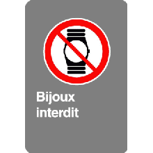 Bijoux interdits - Normes CSA