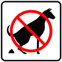 Interdiction de laisser votre chien faire ses besoins