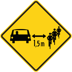 Respectons les distances (voiture/bicyclette)