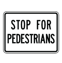 STOP FOR PEDESTRIANS Tab