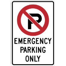 NO PARKING - Emergency parking only