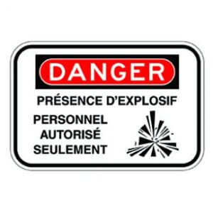 Présence d'explosif