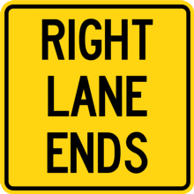 RIGHT LANE ENDS Tab