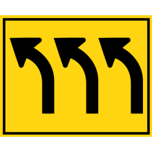 THREE LEFT LANES EXIT
