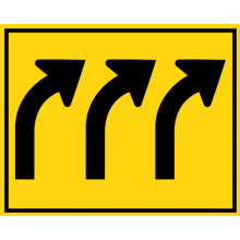 THREE RIGHT LANES EXIT