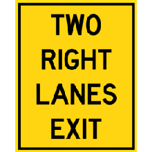 TWO RIGHT LANES EXIT