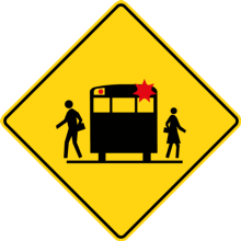 SCHOOL BUS STOP AHEAD