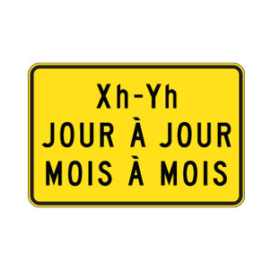 Panonceau Durée de la période de limite de vitesse - Heures, jours, mois