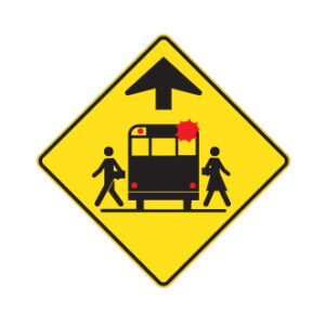Signal avancé d'arrêt d'autobus scolaire