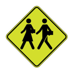 Signal avancé d'une zone scolaire ou d'un passage pour écoliers