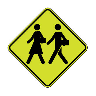 Signal avancé d'une zone scolaire ou d'un passage pour écoliers