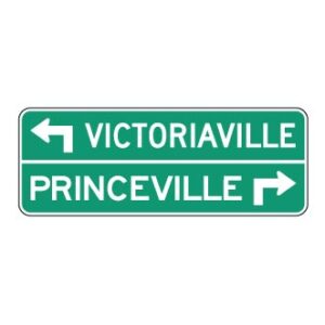 Présignalisation direction de municipalités, 2 destinations