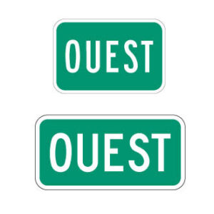 Point cardinal OUEST vert