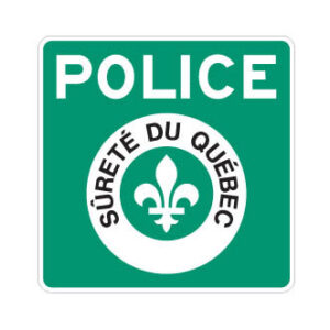 Poste de police avec logo SQ