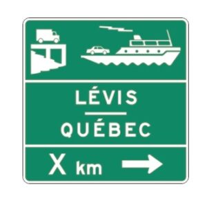 Traverse maritime - X km et flèche à droite