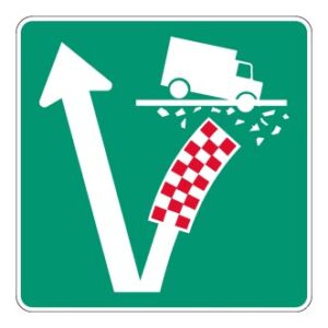 Voie de secours avec lit d'arrêt