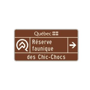 Entrée d'une réserve faunique (avec direction)