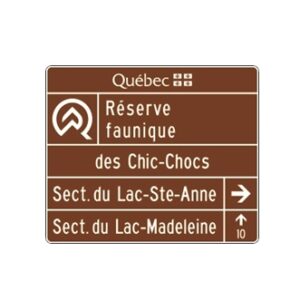 Acheminement vers 2 secteurs de la réserve faunique