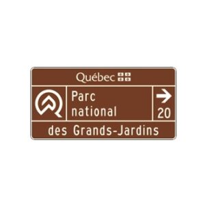 Acheminement vers un parc provincial (avec direction et distance)
