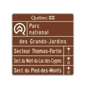 Acheminement vers trois secteurs d'un parc provincial