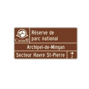 Acheminement vers un secteur du parc fédéral (avec direction et distance)