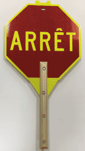 Panneau du brigadier aluminium avec bâton de bois 10"