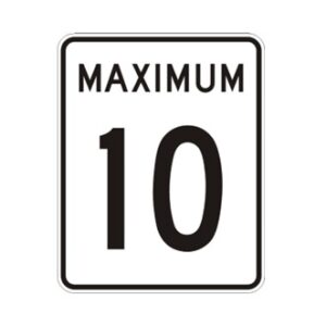 Limite de vitesse: maximum 10