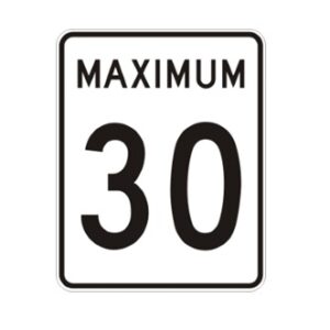 Limite de vitesse: maximum 30