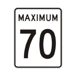 Limite de vitesse: maximum 70