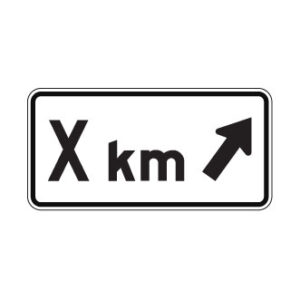 Panonceau de direction avec distance