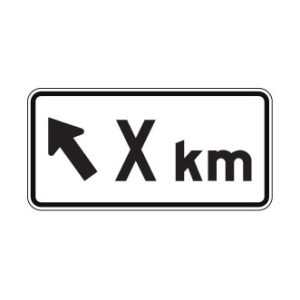 Panonceau de direction avec distance