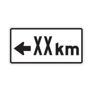 Panonceau de direction avec distance