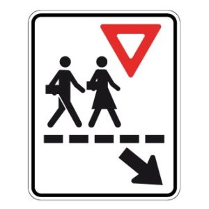 Passage pour écolier vers la droite