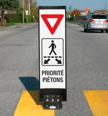 Balise PED-ZONE pour traverse piétonnière Blanc