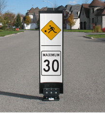 Balise PED-ZONE pour réduction de vitesse Blanc