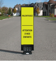 Balise PED-ZONE pour réduction de vitesse Jaune-Vert