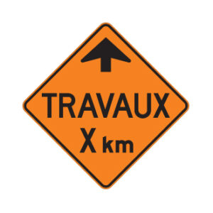 Distance à parcourir avant d'atteindre l'aire de travail