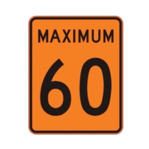 Limite de vitesse: maximum 60