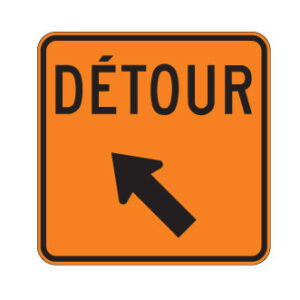 Détour : flèche oblique à gauche