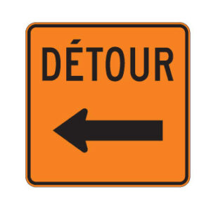 Détour : à gauche