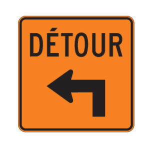 Détour : à gauche