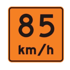 Vitesse recommandée 85 km/h