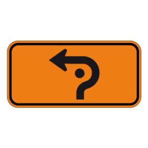Panonceau de direction à gauche (carrefour giratoire)